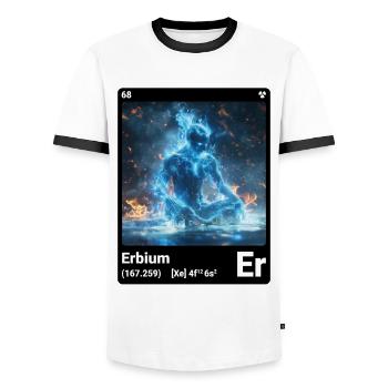 AI am Erbium (bk) - Men's Ringer Shirt - white/black - Front - AI Model Female 172 light (172cm) & AI Model Male 178 dark (178cm)