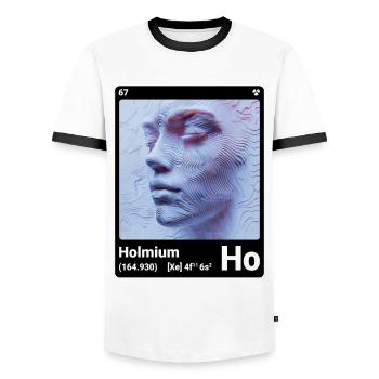 AI am Holmium (bk) - Männer Kontrast-T-Shirt - Weiß/Schwarz - Vorne - AI Model Female 172 light (172cm) & AI Model Male 178 dark (178cm)