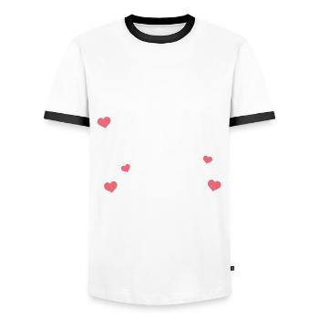 Raccoon Funny Gift - Men's Ringer Shirt - white/black - Front - AI Model Female 172 light (172cm) & AI Model Male 178 dark (178cm)