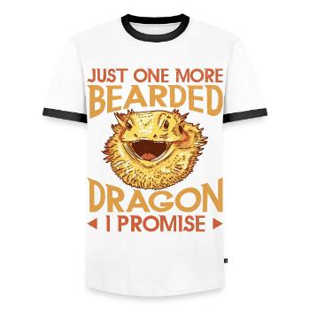 Dragon barbu cool pour hommes et femmes, - T-shirt contrasté Homme - blanc/noir - Devant - AI Model Female 172 light (172cm) & AI Model Male 178 dark (178cm)