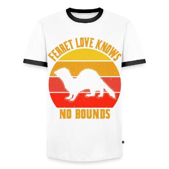 Libérez l’amoureux du furet qui sommeille en vous avec - T-shirt contrasté Homme - blanc/noir - Devant - AI Model Female 172 light (172cm) & AI Model Male 178 dark (178cm)
