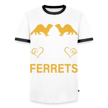 Frettchen - Männer Kontrast-T-Shirt - Weiß/Schwarz - Vorne - AI Model Female 172 light (172cm) & AI Model Male 178 dark (178cm)