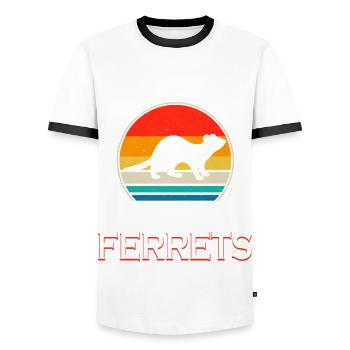 Frettchen - Männer Kontrast-T-Shirt - Weiß/Schwarz - Vorne - AI Model Female 172 light (172cm) & AI Model Male 178 dark (178cm)