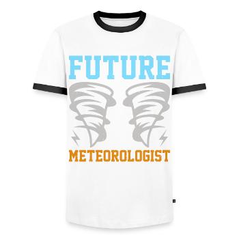 Weather forecast for future meteorologists for - Men's Ringer Shirt - white/black - Front - AI Model Female 172 light (172cm) & AI Model Male 178 dark (178cm)
