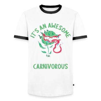 Fantastic day for carnivorous plants - Men's Ringer Shirt - white/black - Front - AI Model Female 172 light (172cm) & AI Model Male 178 dark (178cm)