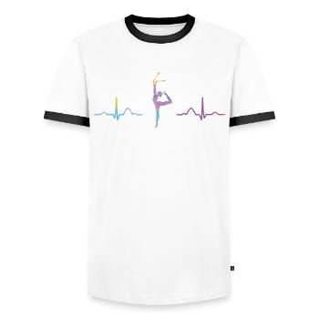 Clubs de gymnastique ECG Gymnastique rythmique - T-shirt contrasté Homme - blanc/noir - Devant - AI Model Female 172 light (172cm) & AI Model Male 178 dark (178cm)