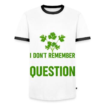 Coriander is the answer unique - Men's Ringer Shirt - white/black - Front - AI Model Female 172 light (172cm) & AI Model Male 178 dark (178cm)