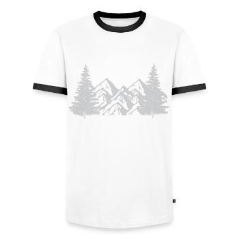 Vivre libre ou mourir rétro Nature Vintage nouveau - T-shirt contrasté Homme - blanc/noir - Devant - AI Model Female 172 light (172cm) & AI Model Male 178 dark (178cm)