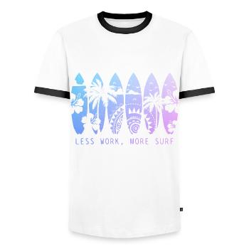 Surfen Vintage Surfer Geschenk - Männer Kontrast-T-Shirt - Weiß/Schwarz - Vorne - AI Model Female 172 light (172cm) & AI Model Male 178 dark (178cm)