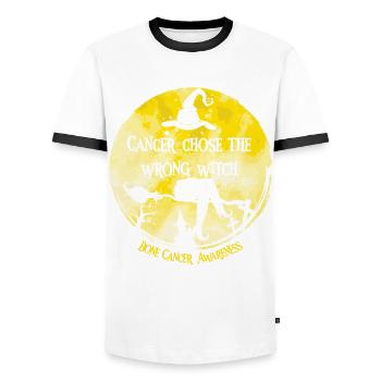 Crabe Sorcière Jaune Os Cancer Awarenes - T-shirt contrasté Homme - blanc/noir - Devant - AI Model Female 172 light (172cm) & AI Model Male 178 dark (178cm)