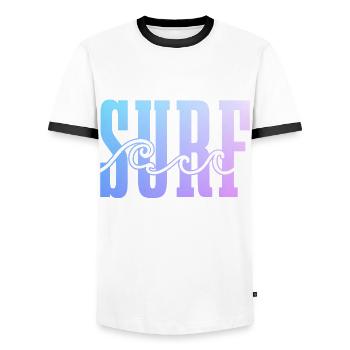 Surfer Vintage Surf Geschenk - Männer Kontrast-T-Shirt - Weiß/Schwarz - Vorne - AI Model Female 172 light (172cm) & AI Model Male 178 dark (178cm)