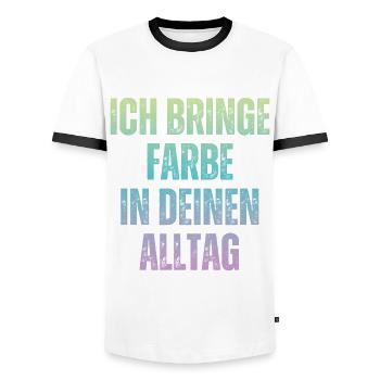 I Bring Paint Painter Dad Varnisher - Men's Ringer Shirt - white/black - Front - AI Model Female 172 light (172cm) & AI Model Male 178 dark (178cm)