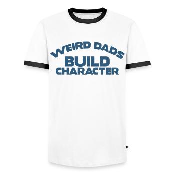 Pères étranges Forme Caractère Père drôle - T-shirt contrasté Homme - blanc/noir - Devant - AI Model Female 172 light (172cm) & AI Model Male 178 dark (178cm)