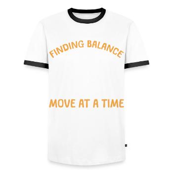 Mit Einer Anmutigen Bewegung Nach Der Anderen Das - Männer Kontrast-T-Shirt - Weiß/Schwarz - Vorne - AI Model Female 172 light (172cm) & AI Model Male 178 dark (178cm)