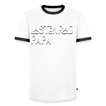 Cargo Bike Dad Retro Bike Cargobike - Men's Ringer Shirt - white/black - Front - AI Model Female 172 light (172cm) & AI Model Male 178 dark (178cm)