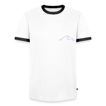 Surfing Vintage Surfer Gift - Men's Ringer Shirt - white/black - Front - AI Model Female 172 light (172cm) & AI Model Male 178 dark (178cm)