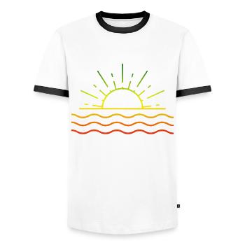 Surfen Vintage Surfer Geschenk - Männer Kontrast-T-Shirt - Weiß/Schwarz - Vorne - AI Model Female 172 light (172cm) & AI Model Male 178 dark (178cm)