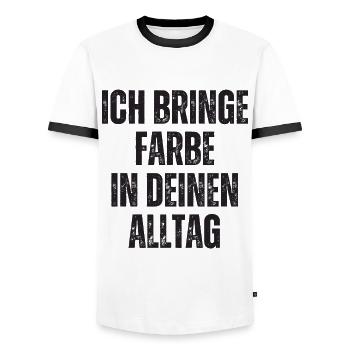 Ich Bringe Farbe Maler Papa Lackierer - Männer Kontrast-T-Shirt - Weiß/Schwarz - Vorne - AI Model Female 172 light (172cm) & AI Model Male 178 dark (178cm)