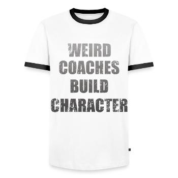 Weird Coaches Form Character Trainers - Men's Ringer Shirt - white/black - Front - AI Model Female 172 light (172cm) & AI Model Male 178 dark (178cm)