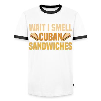 Sandwich Master Deli Sub Lover Sandwich Day Food - Men's Ringer Shirt - white/black - Front - AI Model Female 172 light (172cm) & AI Model Male 178 dark (178cm)