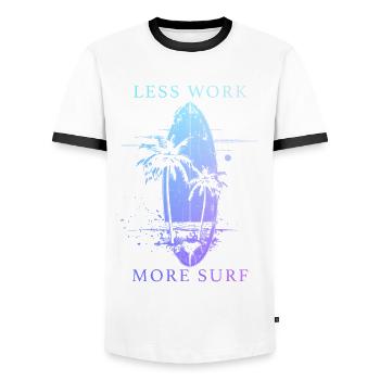 Surfen Vintage Surfer Geschenk - Männer Kontrast-T-Shirt - Weiß/Schwarz - Vorne - AI Model Female 172 light (172cm) & AI Model Male 178 dark (178cm)