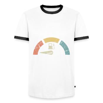 My Boat Does Not Run On Thanks Boat Captain - Men's Ringer Shirt - white/black - Front - AI Model Female 172 light (172cm) & AI Model Male 178 dark (178cm)