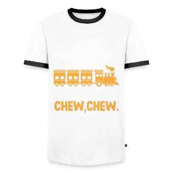 Train Lover Eisenbahnlokomotive Eisenbahningenieur - Männer Kontrast-T-Shirt - Weiß/Schwarz - Vorne - AI Model Female 172 light (172cm) & AI Model Male 178 dark (178cm)