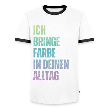I Bring Paint Painter Dad Varnisher - Men's Ringer Shirt - white/black - Front - AI Model Female 172 light (172cm) & AI Model Male 178 dark (178cm)