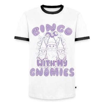 Bingo Mit Meinen Gnomies Lustiges Bingo - Männer Kontrast-T-Shirt - Weiß/Schwarz - Vorne - AI Model Female 172 light (172cm) & AI Model Male 178 dark (178cm)