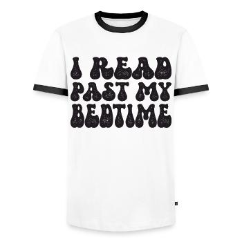 Bibliothèque livre amant lecture rat de bibliothèque - T-shirt contrasté Homme - blanc/noir - Devant - AI Model Female 172 light (172cm) & AI Model Male 178 dark (178cm)