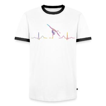 Clubs de gymnastique ECG Gymnastique rythmique - T-shirt contrasté Homme - blanc/noir - Devant - AI Model Female 172 light (172cm) & AI Model Male 178 dark (178cm)