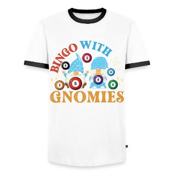 Bingo Mit Meinen Gnomies Lustiges Bingo - Männer Kontrast-T-Shirt - Weiß/Schwarz - Vorne - AI Model Female 172 light (172cm) & AI Model Male 178 dark (178cm)