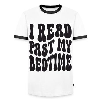 Library Book Lover Reading Bookworm - Men's Ringer Shirt - white/black - Front - AI Model Female 172 light (172cm) & AI Model Male 178 dark (178cm)