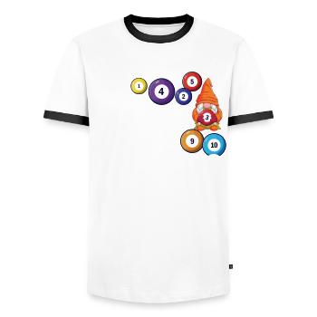 Bingo With My Gnomies Funny Bingo - Men's Ringer Shirt - white/black - Front - AI Model Female 172 light (172cm) & AI Model Male 178 dark (178cm)