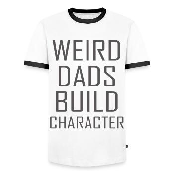 Pères étranges Forme Personnage Père drôle - T-shirt contrasté Homme - blanc/noir - Devant - AI Model Female 172 light (172cm) & AI Model Male 178 dark (178cm)
