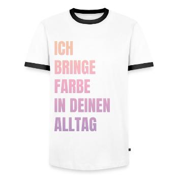 I Bring Paint Painter Dad Varnisher - Men's Ringer Shirt - white/black - Front - AI Model Female 172 light (172cm) & AI Model Male 178 dark (178cm)