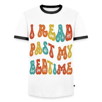 Library Book Lover Reading Bookworm - Men's Ringer Shirt - white/black - Front - AI Model Female 172 light (172cm) & AI Model Male 178 dark (178cm)