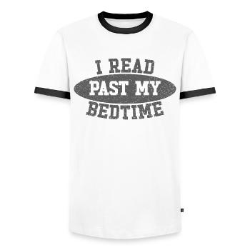 Library Book Lover Reading Bookworm - Men's Ringer Shirt - white/black - Front - AI Model Female 172 light (172cm) & AI Model Male 178 dark (178cm)