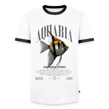 Altum Kaiserfisch Cichlid Fish Keeper Streetwear - Männer Kontrast-T-Shirt - Weiß/Schwarz - Vorne - AI Model Female 172 light (172cm) & AI Model Male 178 dark (178cm)