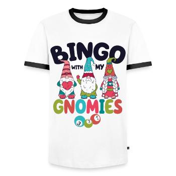 Bingo Mit Meinen Gnomies Lustiges Bingo - Männer Kontrast-T-Shirt - Weiß/Schwarz - Vorne - AI Model Female 172 light (172cm) & AI Model Male 178 dark (178cm)
