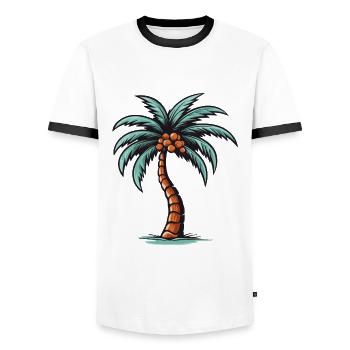 Palme Symbol - Männer Kontrast-T-Shirt - Weiß/Schwarz - Vorne - AI Model Female 172 light (172cm) & AI Model Male 178 dark (178cm)