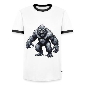Gorilla - Männer Kontrast-T-Shirt - Weiß/Schwarz - Vorne - AI Model Female 172 light (172cm) & AI Model Male 178 dark (178cm)