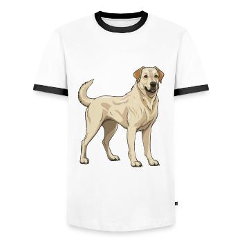 Kangal Hund Tier - Männer Kontrast-T-Shirt - Weiß/Schwarz - Vorne - AI Model Female 172 light (172cm) & AI Model Male 178 dark (178cm)