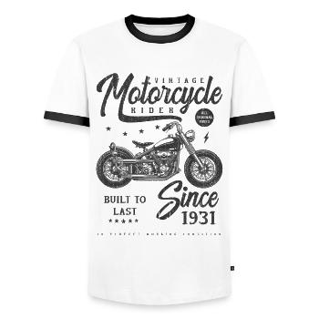 Vintage Motorcycle Bikers Motorbike Birthday 1931 - Men's Ringer Shirt - white/black - Front - AI Model Female 172 light (172cm) & AI Model Male 178 dark (178cm)
