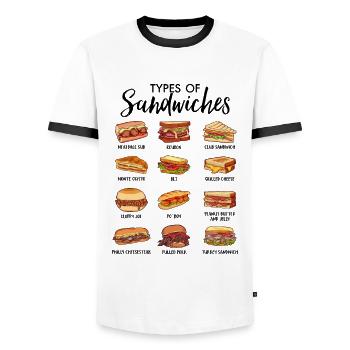 Lecker Sandwiches - Männer Kontrast-T-Shirt - Weiß/Schwarz - Vorne - AI Model Female 172 light (172cm) & AI Model Male 178 dark (178cm)