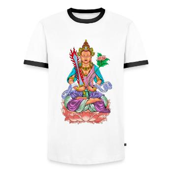 Buddhismus Gott Bodhisattva Akasagarbha - Männer Kontrast-T-Shirt - Weiß/Schwarz - Vorne - AI Model Female 172 light (172cm) & AI Model Male 178 dark (178cm)