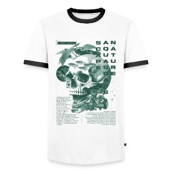 Aquascaping Modern Tropical Fish Keeper Aquarist - Men's Ringer Shirt - white/black - Front - AI Model Female 172 light (172cm) & AI Model Male 178 dark (178cm)
