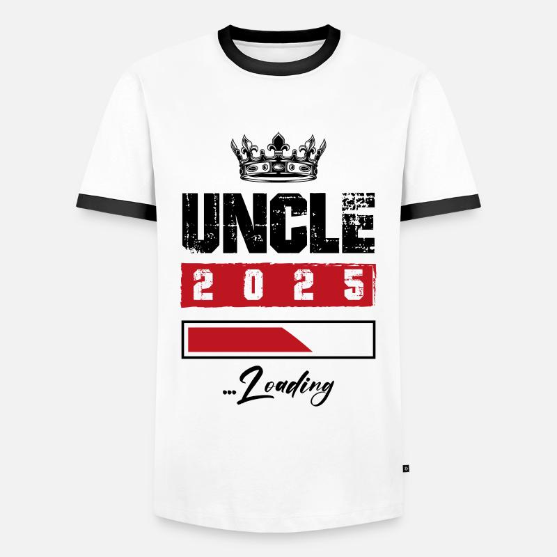 Onkel 2025 Loading - Männer Kontrast-T-Shirt - Weiß/Schwarz