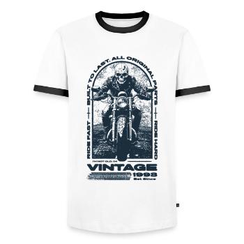 Vintage Motorcycle Bikers Motorbike Birthday 1993 - Men's Ringer Shirt - white/black - Front - AI Model Female 172 light (172cm) & AI Model Male 178 dark (178cm)