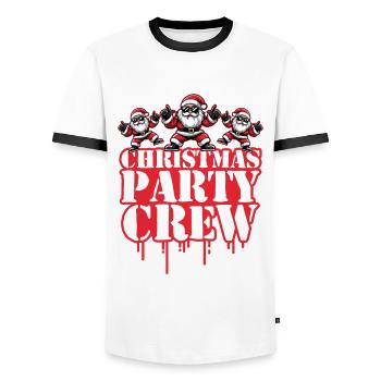 Weihnachten Party Crew Christmas - Men's Ringer Shirt - white/black - Front - AI Model Female 172 light (172cm) & AI Model Male 178 dark (178cm)